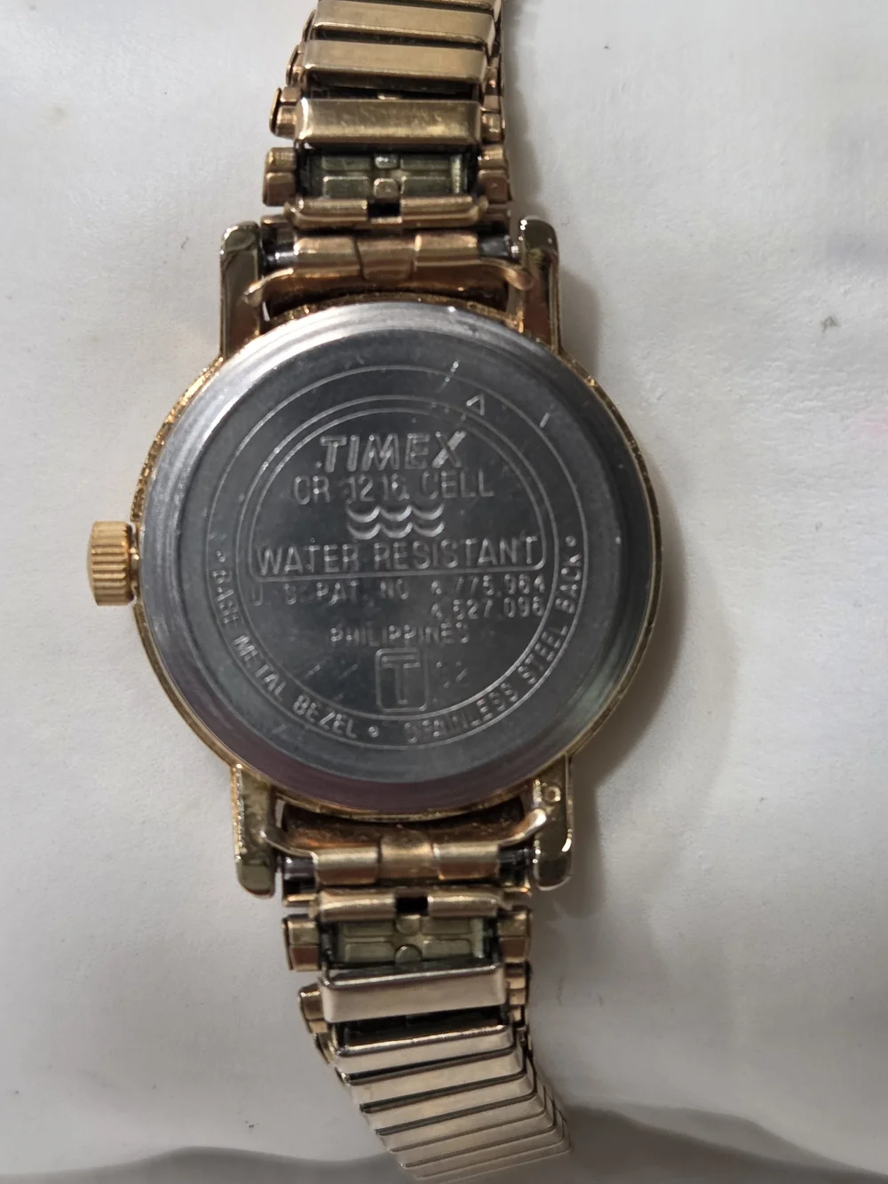 Timex Indiglo Gold-Tone Expansion Band Watch - White Dial